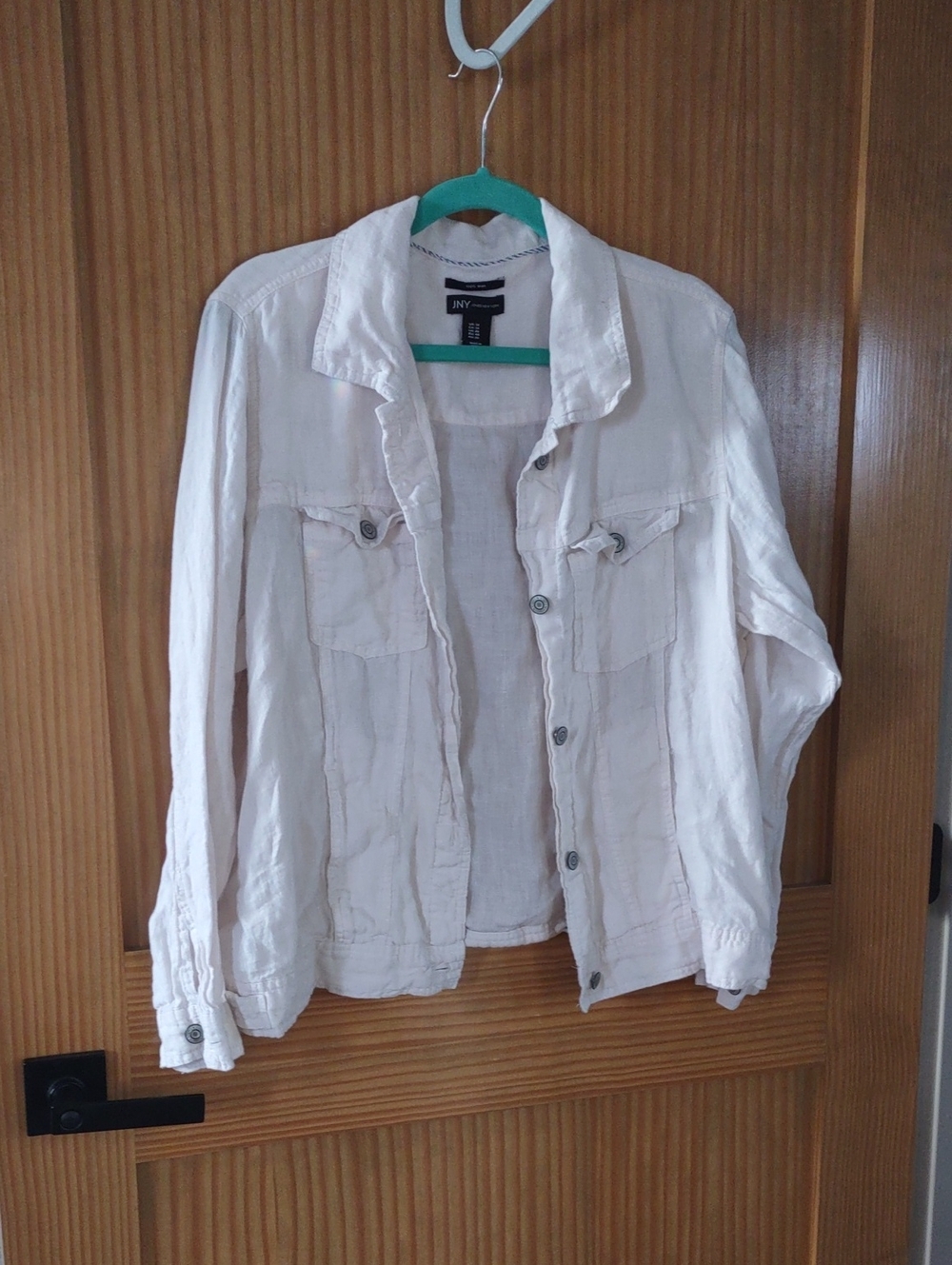 1X Jones New York Cream Linen Jean Style Lightweight Jacket